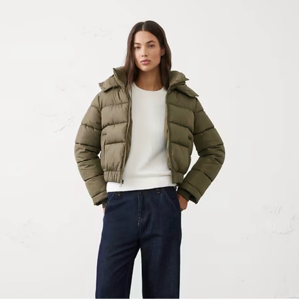 Women's Olive Puffer Jacket